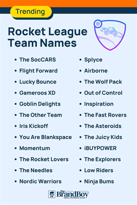 club names for rocket league